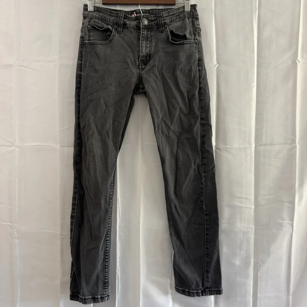 Victorious Mens Slim Fit Black Denim Jeans Stretch Pants 30x30